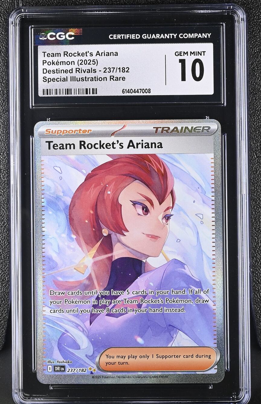 CGC 10 GEM MINT Team Rocket's Ariana 237/182 Pokémon 2025 Destined Rivals SIR